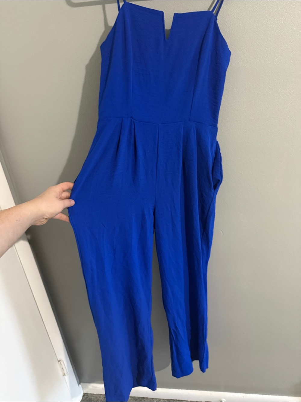 Blue Women's Jumpsuit - WITH POCKETS- Sleek Strappy Design